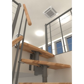 Montažne stepenice Joker Thurn 180 sivo / bukva, zavojite