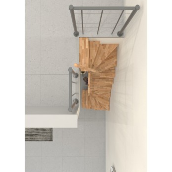 Montažne stepenice Joker Thurn 180 sivo / bukva, zavojite