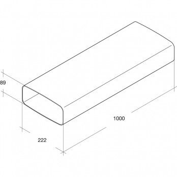OPTIMAIRO ravni kanal 222 x 89 1000 mm plastični bijeli