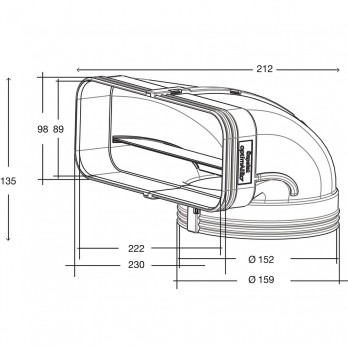OPTIMAIRO ravni deflektor 222 x 89/NW 150 plastični bijeli