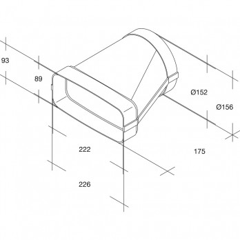 OPTIMAIRO prijelazna redukcija 22 x 89/NW 150 plastični bijeli