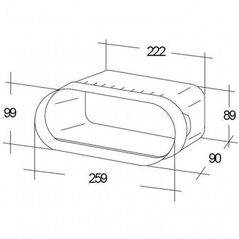 OPTIMAIRO adapter za ravni kanal 222 x 89/Bora plastika bijela