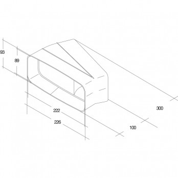 OPTIMAIRO koljeno ravnog kanala 15° horizontalno 222 x 89 plastika bijela