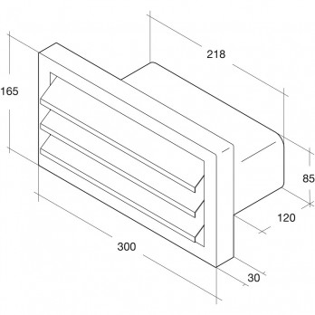 OPTIMAIRO Vanjska rešetka 222 x 89 Nehrđajući čelik