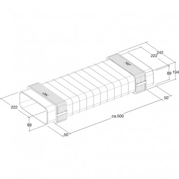 OPTIMAIRO Fleksibilni adapter 222 x 89 Plastika Bijela
