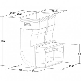 OPTIMAIRO Otklon baze 222 x 89 Plastika Bijela