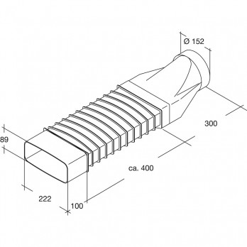 OPTIMAIRO fleksibilni prijelazni komad 222 x 89/NW 150 plastični bijeli