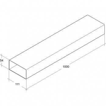 OPTIMAIRO ravni kanal 111 x 54 1000 mm plastični bijeli