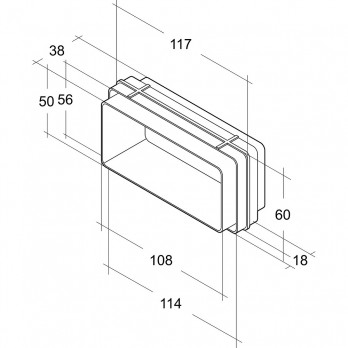 OPTIMAIRO spojnica za ravni kanal 111 x 54 plastika bijela