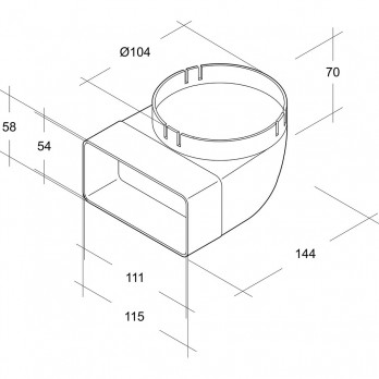 OPTIMAIRO Deflektor bez mlaznice 111 x 54 plastični bijeli