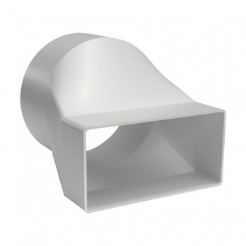 OPTIMAIRO prijelazni komad NW 100/111 x 54 okrugli/ravni plastični bijeli