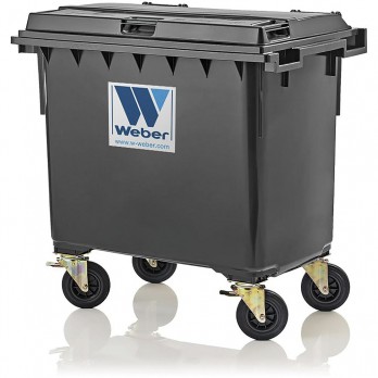 Kontejner za smeće 770 litara, plastika siva