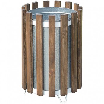 Kanta za smeće, okrugla, drvena sa limenim spremnikom 45 litara