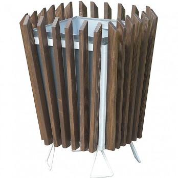 Kanta za smeće, četverokutna, drvena sa limenim spremnikom 45 litara