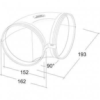 OPTIMAIRO Okrugli cijevno koljeno 90° NW 150 plastični bijeli