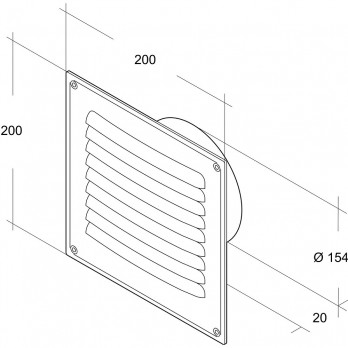 OPTIMAIRO Vanjska rešetka NW 150 Aluminij