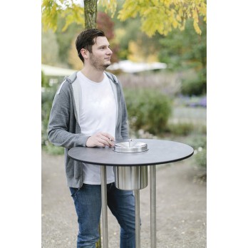 TKG visoki stol Meeting Point s pepeljarom, nehrđajući čelik