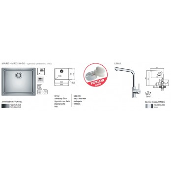 Franke set sudoper i slavina MARIS - MRX 110-50 + Lina L