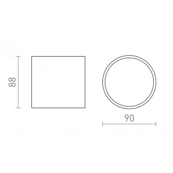 Rendl Light SENZA R stropna svjetiljka antracit prozirno staklo 230V LED 6W IP65 3000K