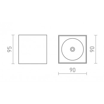 Rendl Light SENZA SQ stropna svjetiljka bijela prozirno staklo 230V LED 6W IP65 3000K