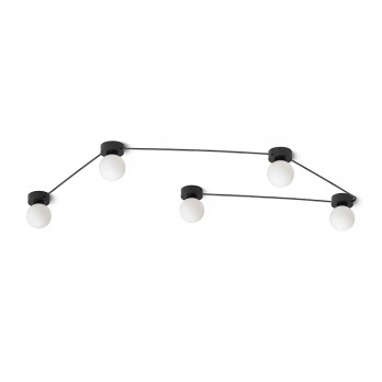 Rendl Light VELA V stropna svjetiljka crna opalno staklo 230V LED G9 5x6W