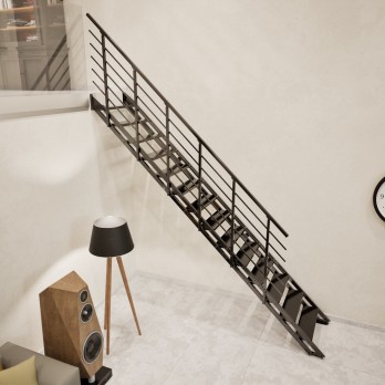 Montažne stepenice Flex (6 stepenica) metalne crna boja  45301