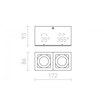 Rendl Light BERIT II stropna rasvjeta aluminijum 230V GU10 2x50W