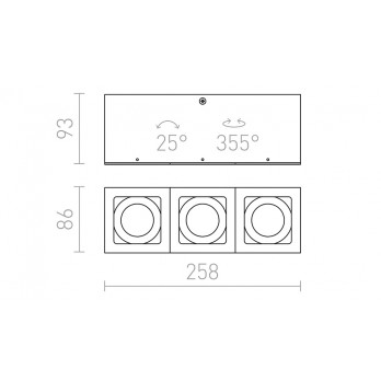 Rendl Light BERIT III stropna rasvjeta aluminijum 230V GU10 3x50W