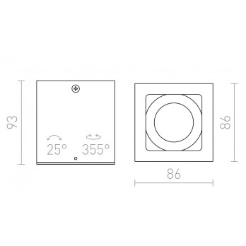 Rendl Light BERIT I stropna rasvjeta aluminijum 230V GU10 50W